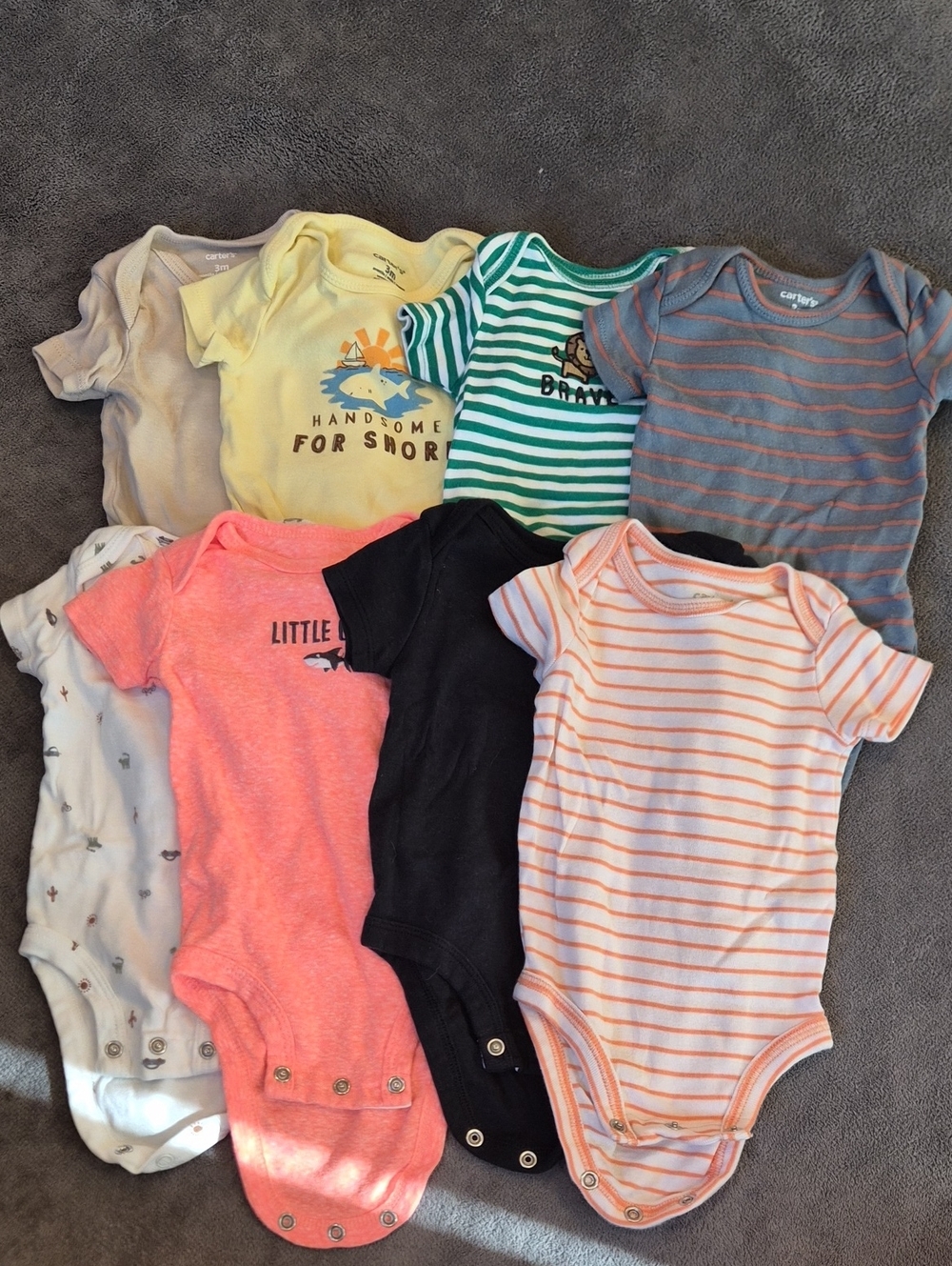 Carter's Peach Stripe Short-Sleeve Baby One-Piece